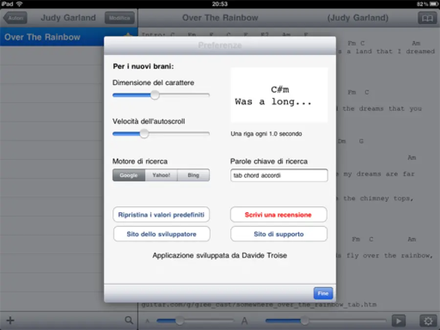 Chords Archiver per archiviare accordi e testi su iPad